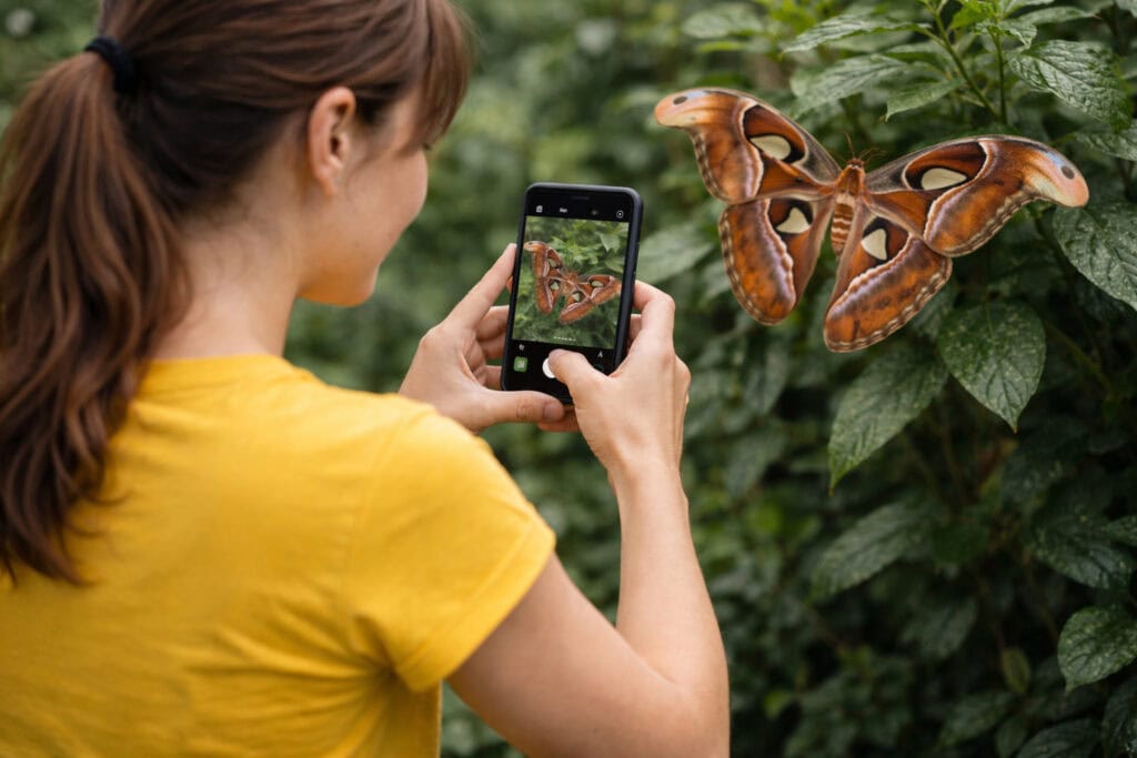 Fotografowanie motyla w ogrodzie