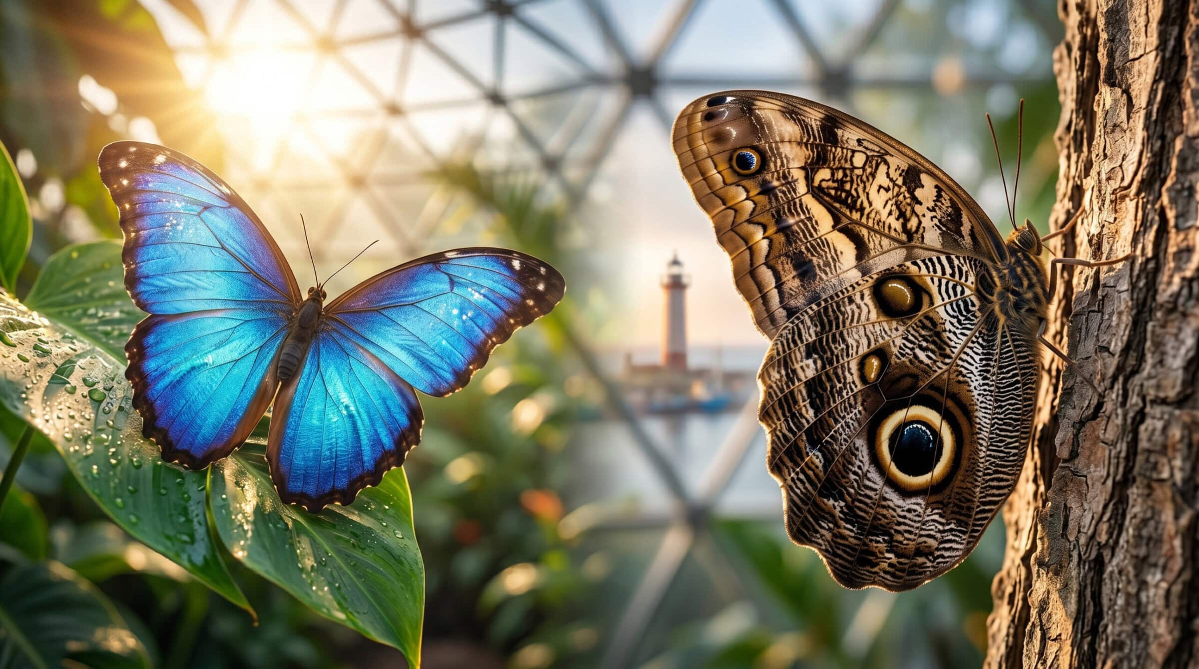 motyle Błękitny Morpho i Motyl Sowa we Wadysławowie